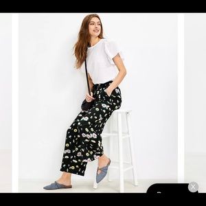 LOFT black floral pants